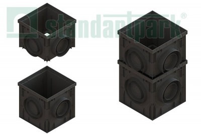 дождеприемник polymax basic пластиковый черный 30*30*30 см 8370-ч