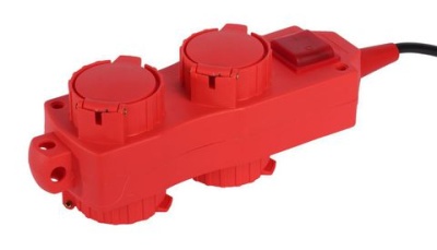 удлинитель силовой уз16-02/02 tdm (с крышками ip44, 4 места/10м кг3х1,5)