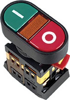 кнопка apвв-22n "пуск-стоп" d22мм неон/230в 1з+1р tdm