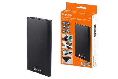 внешний аккумулятор "юкон 3", 8000 mah, 2 а, 2 usb, tdm