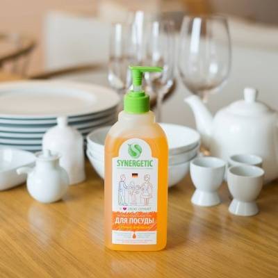 средство для мытья посуды "синергетик" апельсин 0,5л (флиптоп)/25