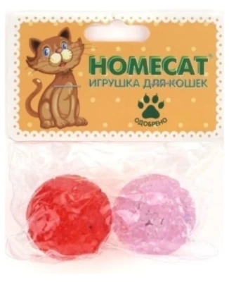 homecat 2 шт ф 4 см игрушка для кошек мячи пластиковые с колокольчиком