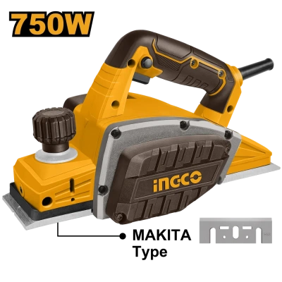 рубанок сетевой ingco pl7508, 750вт, 82мм