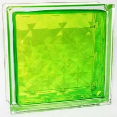 стеклоблок окрашенный внутри волна изумрудный 190х190х80 мм распродажа..