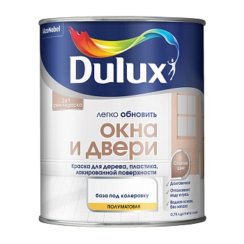 краска dulux окна и двери база bw (0,75л)