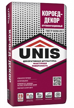 декоративная штукатурка короед-декор юнис 25кг