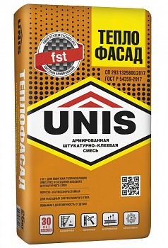 штукатурно-клеевая смесь для теплоизоляции unis теплофасад 25кг (48шт/под)