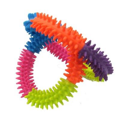 homepet игрушка для собак кольцо с шипами разноцветное tpr 15,3см