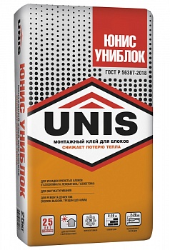 клей для блоков unis униблок 25кг (48шт/под)